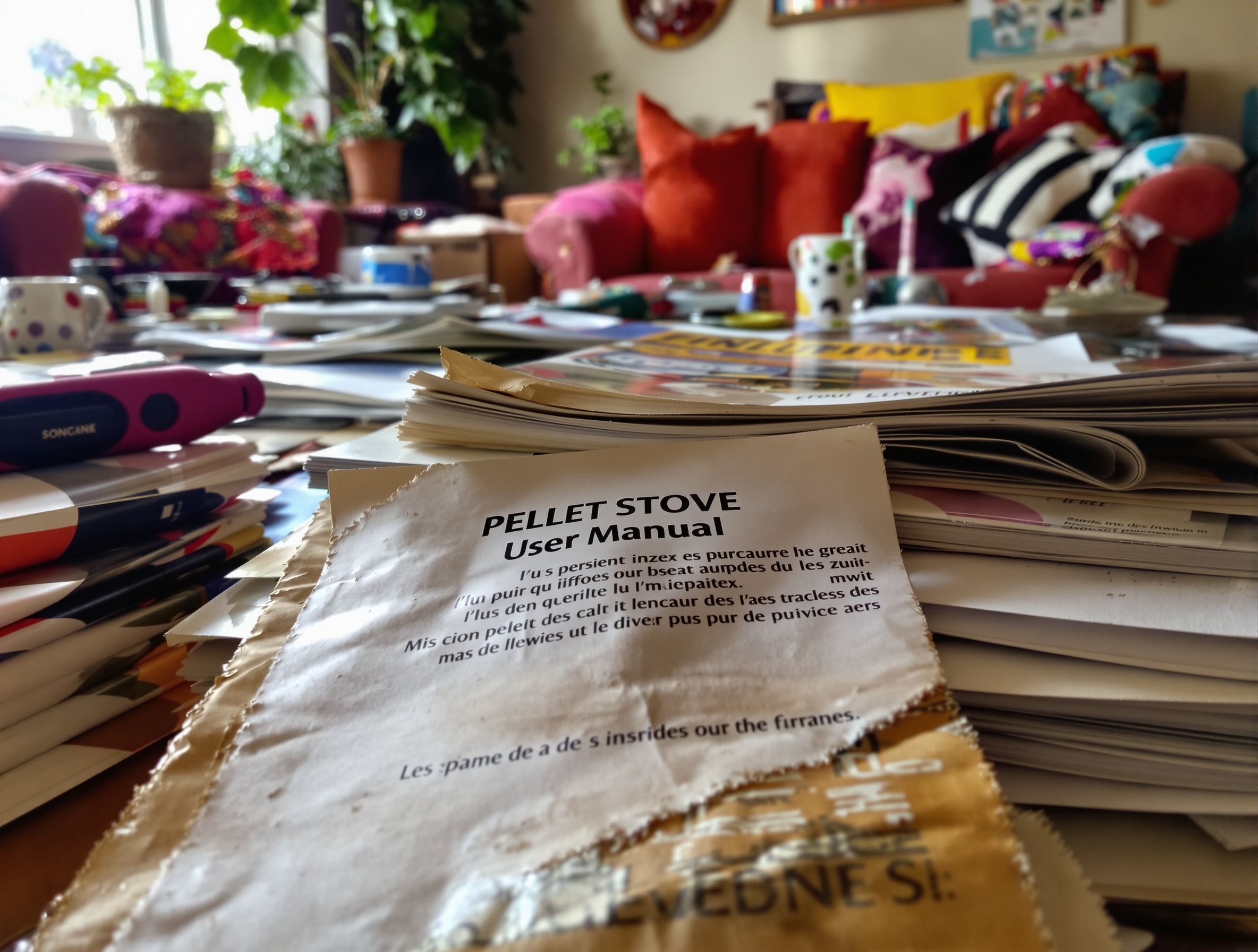 manuel d'utilisateur poêle à granulés oublié sous une pile bohème