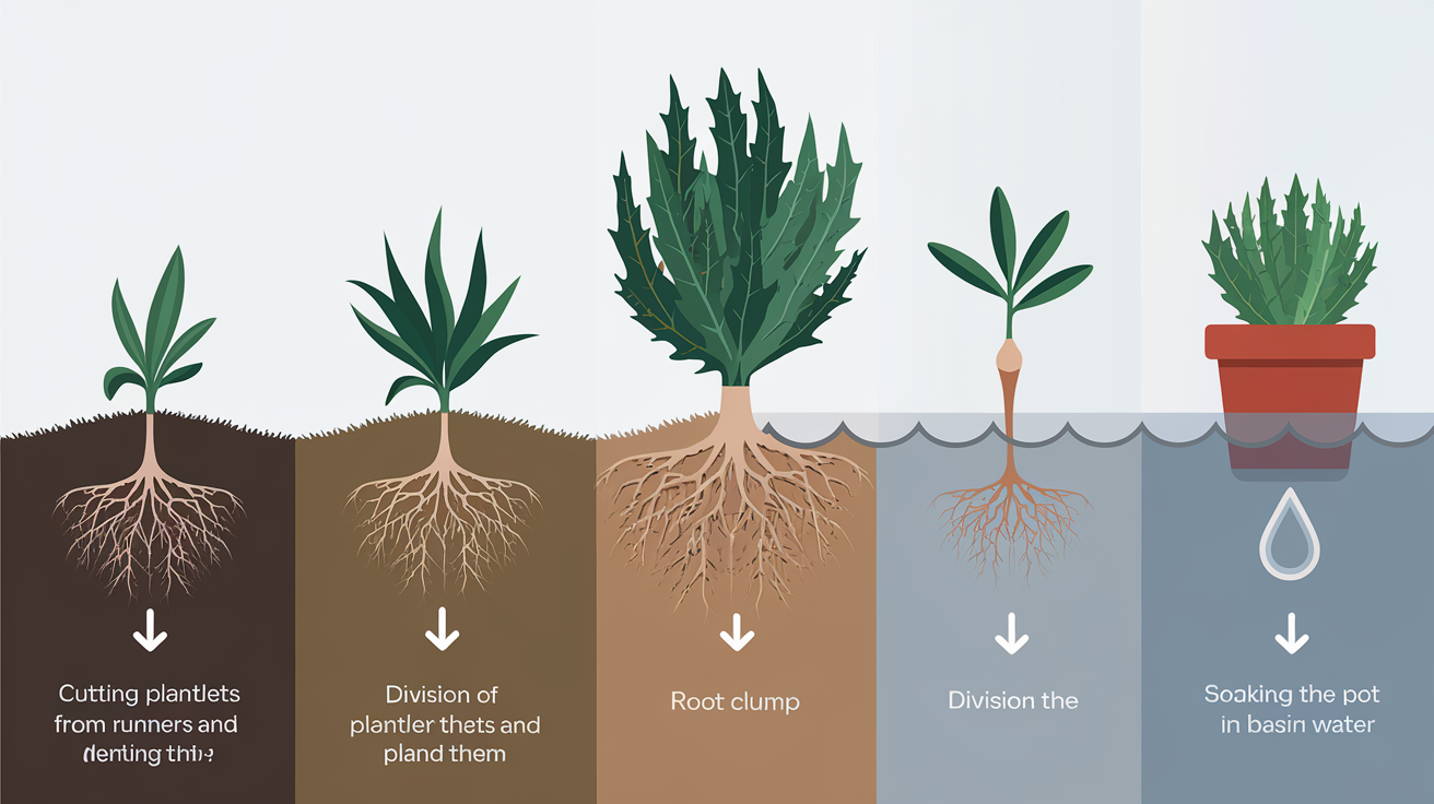 Multiplication du Chlorophytum : bouturage, division et bassinage