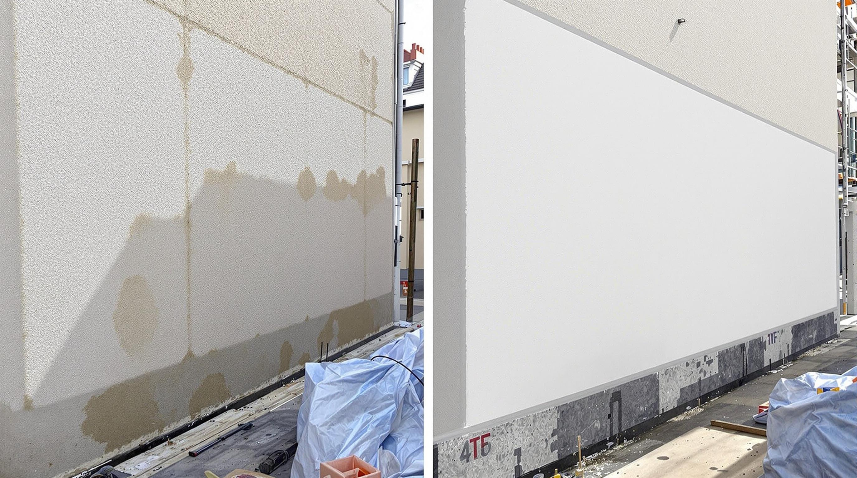 Crépi avant et après peinture, avec un rendu moderne et net