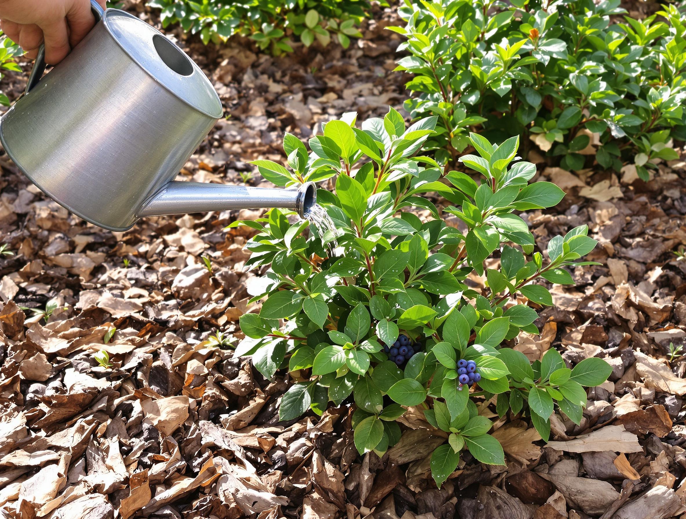 Paillage arrosage matinal coup de chaud myrtillier