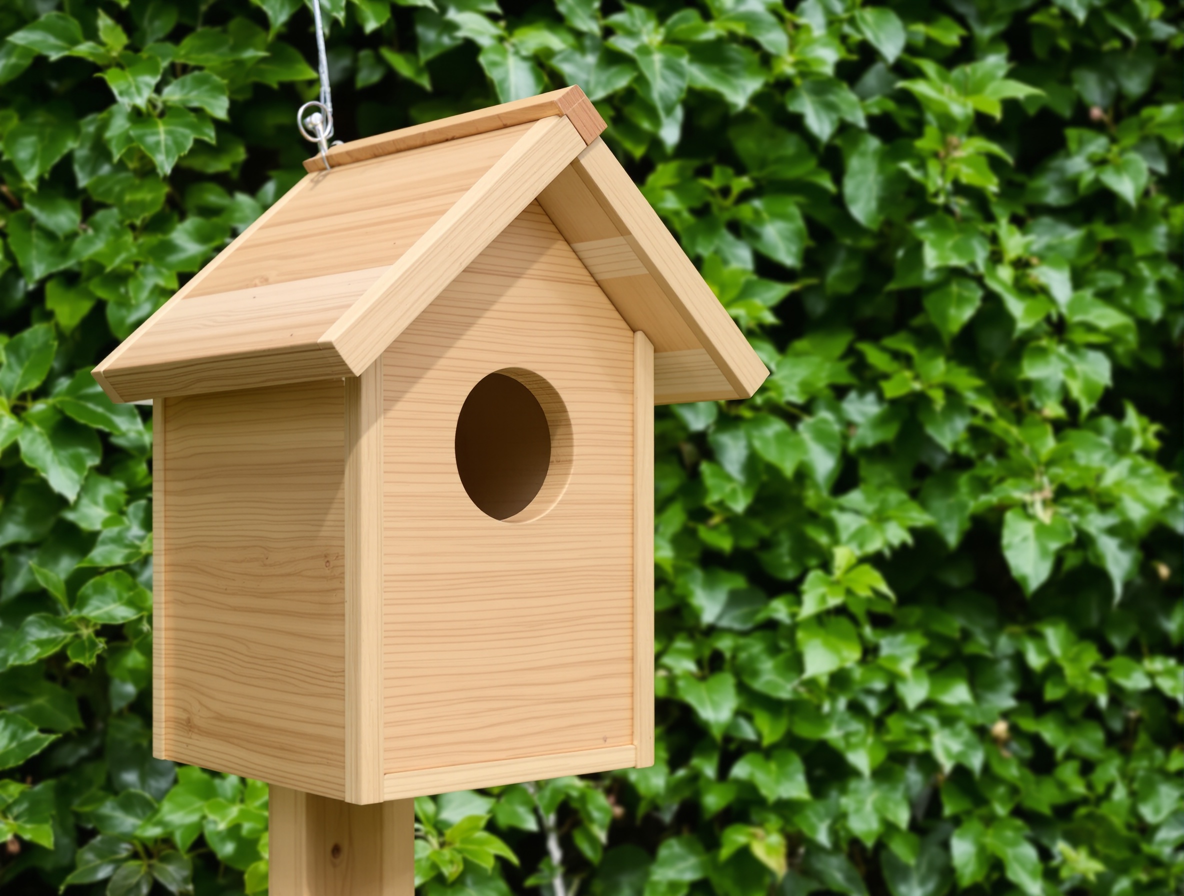 Nichoir semi-ouvert idéal pour rouge-gorge en bois FSC avec dimensions principales