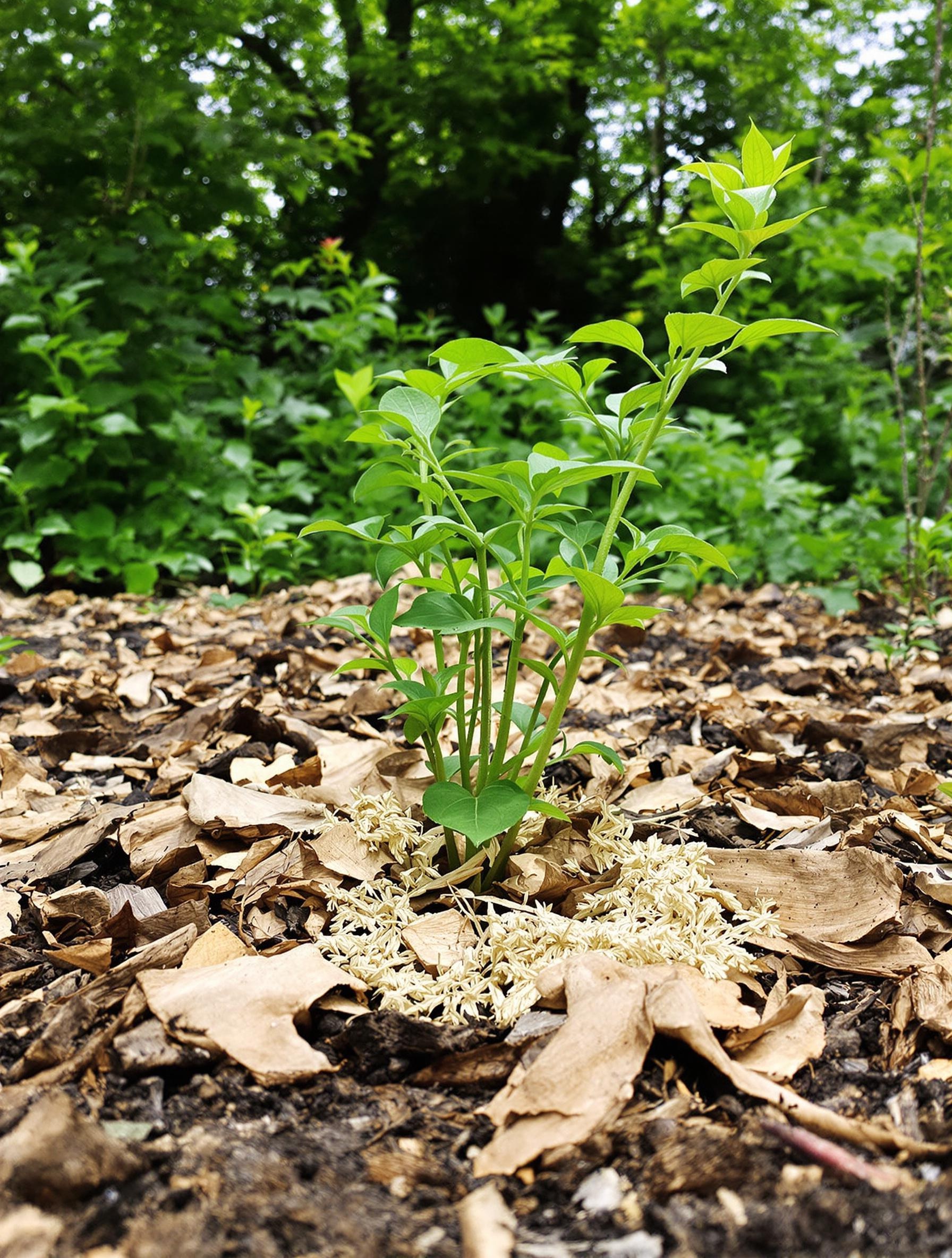 Paillage écorce pin feuilles mortes tourbe myrtillier sauvage