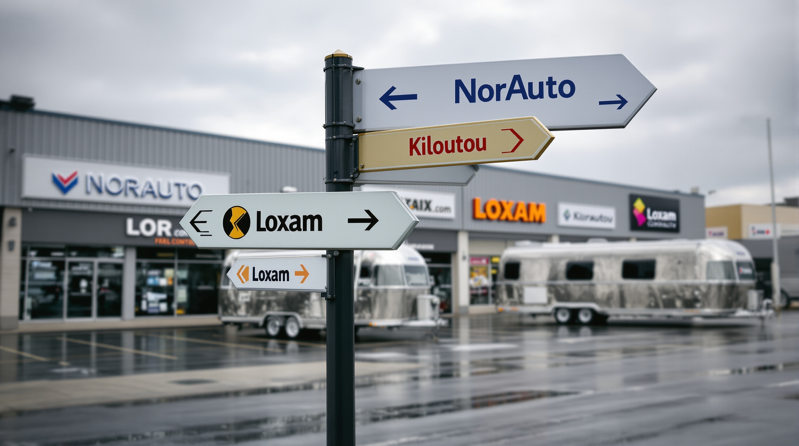 Grandes enseignes location remorque Norauto Kiloutou Loxam