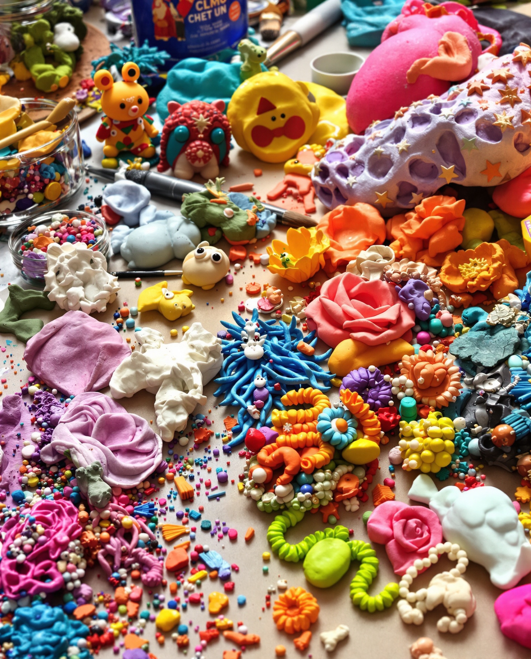 Créations originales en pâte Fimo colorée pour une déco bohème.