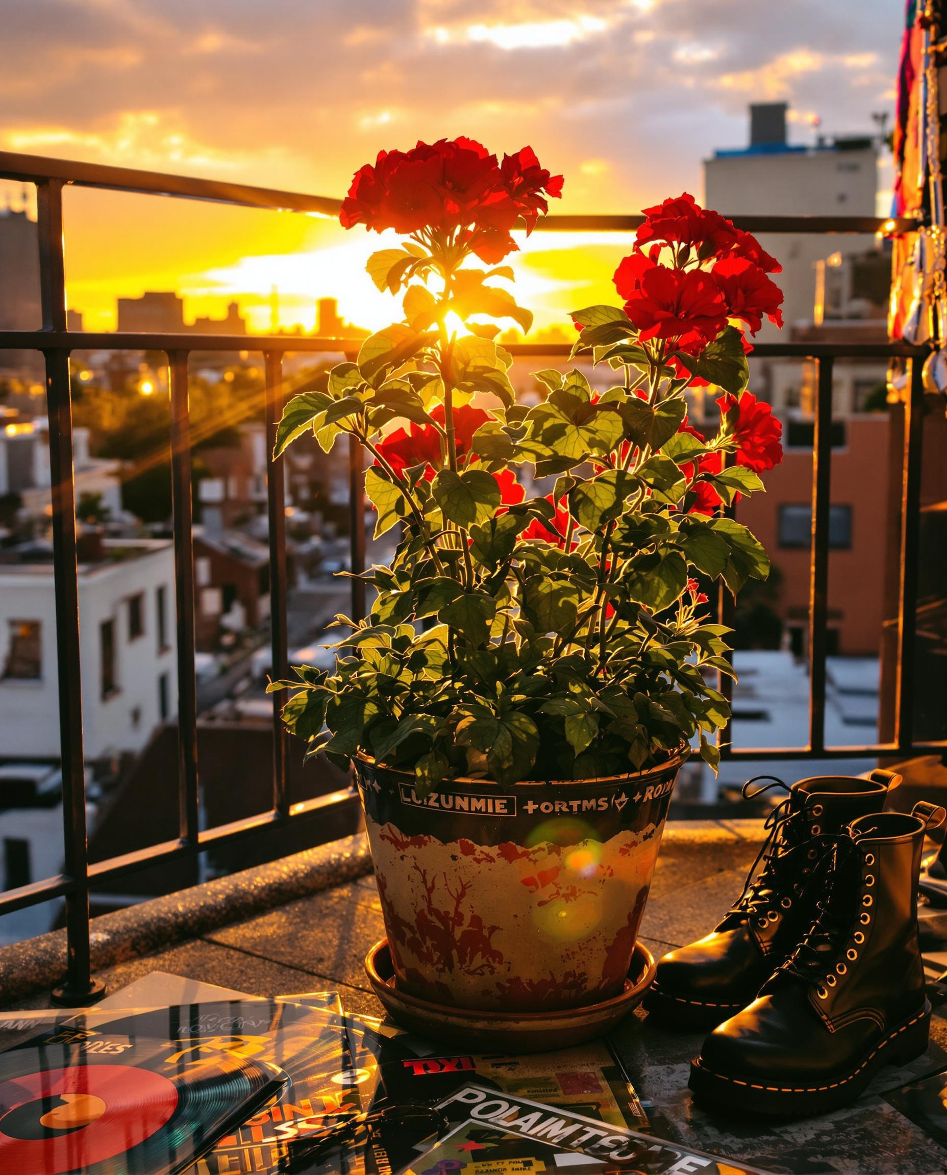 Pelargonium zonale star increvable pot vintage rock balcon photo brute