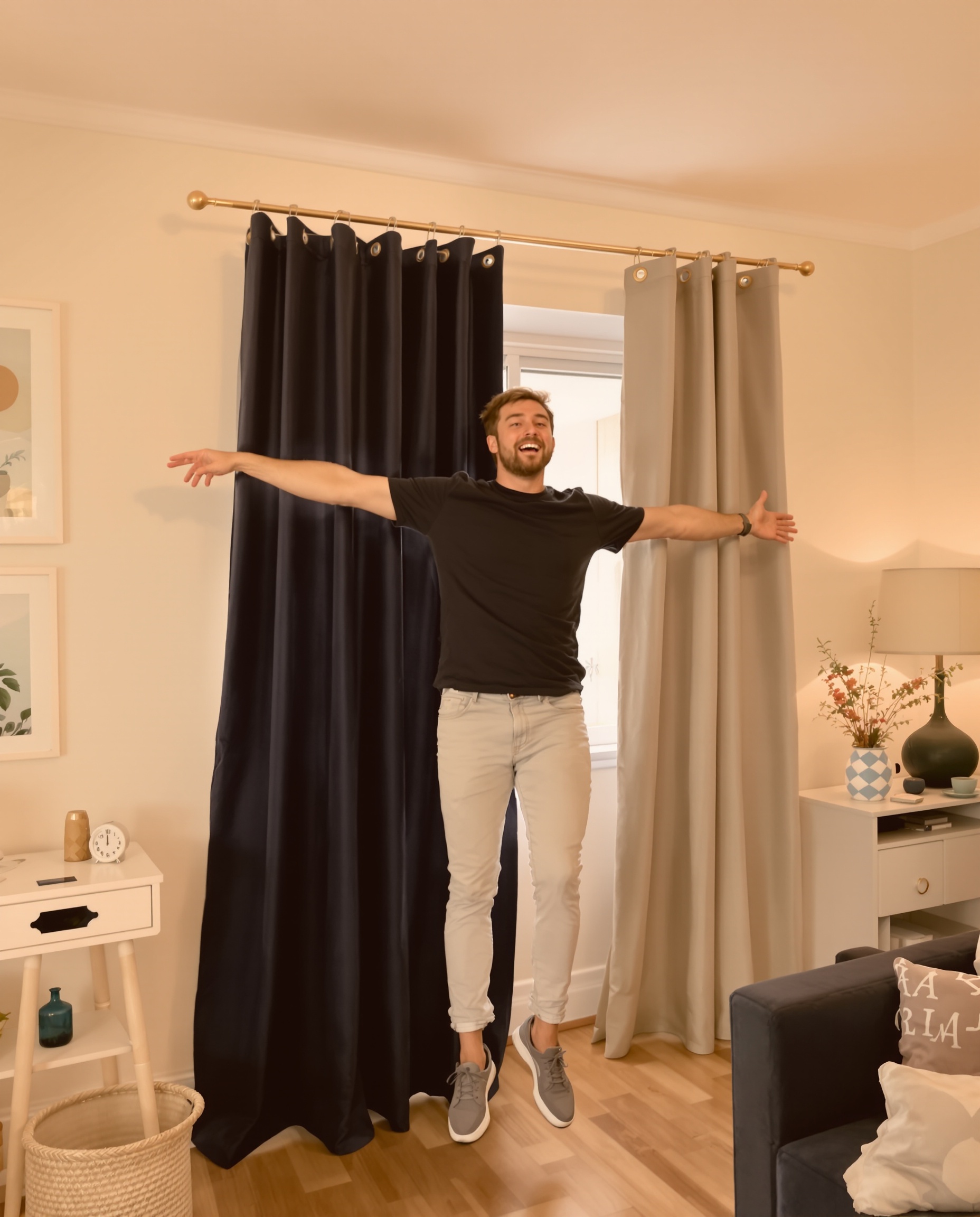 Installation tringle à pression sans perçage avec expression soulagée