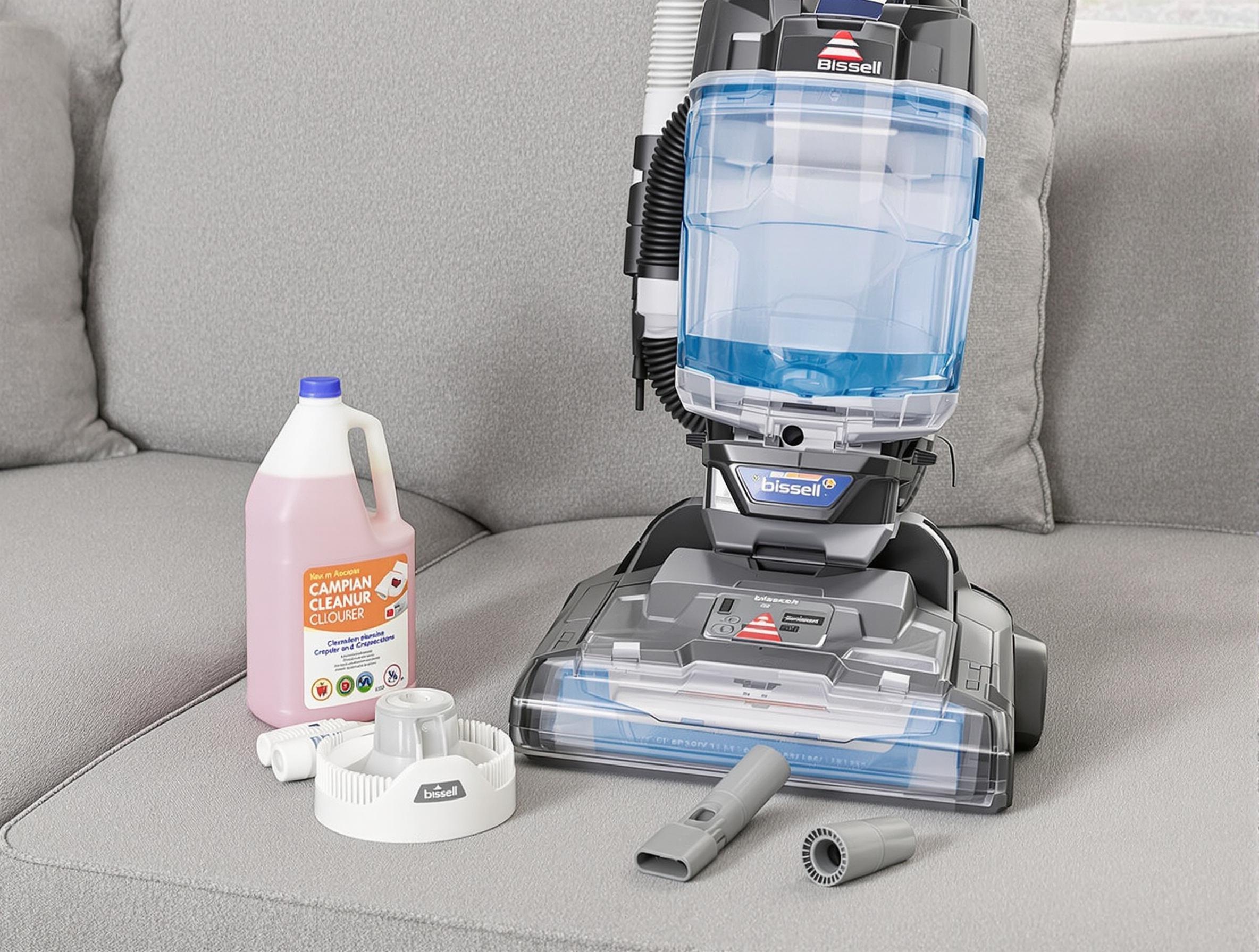 Shampouineuse Bissell avec réservoirs ouverts pour préparation au nettoyage