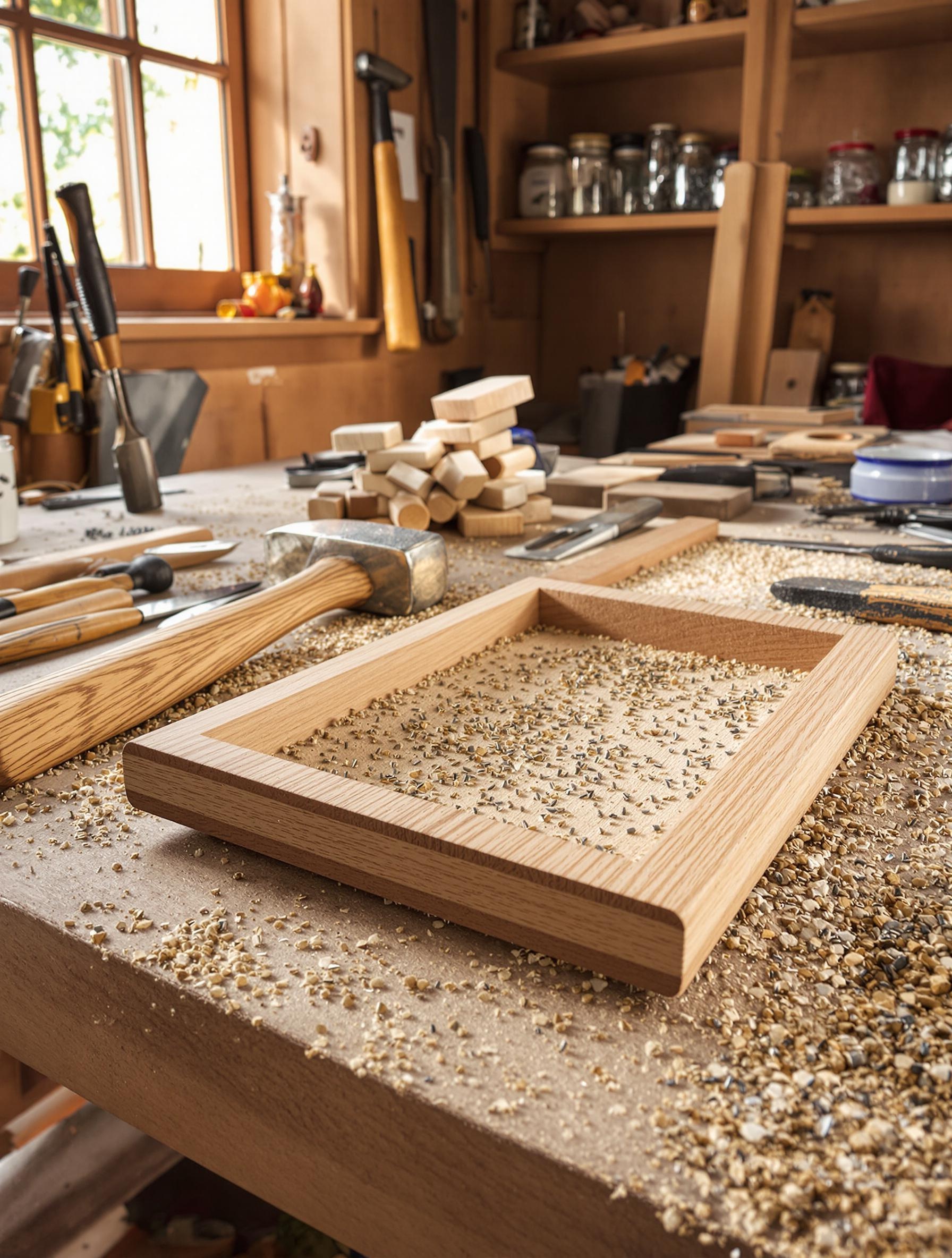 planche à clous artisanale et tamis atelier pellet