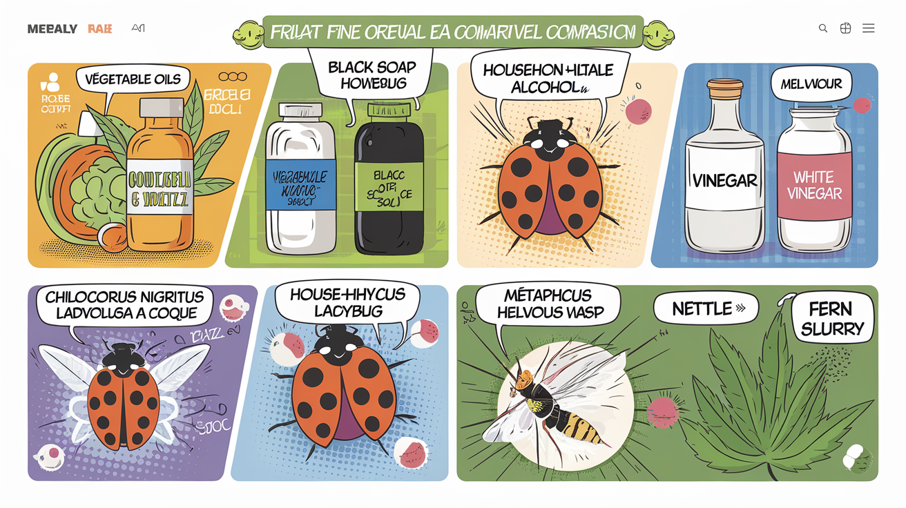 Planche comparative traitements naturels cochenille à coque – style BD