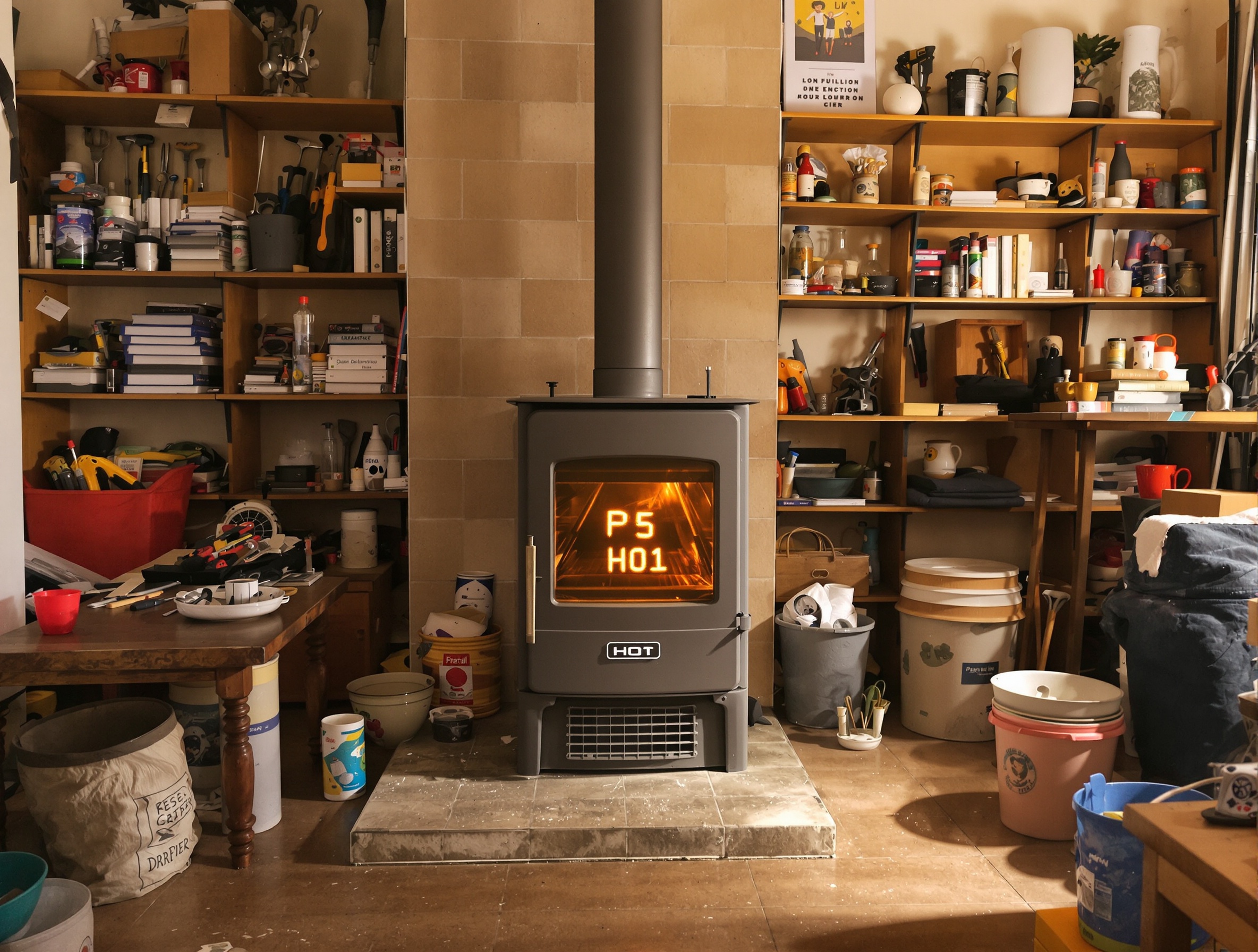 poêle à granulés affichant un code erreur étrange P5 H01 ambiance vécue