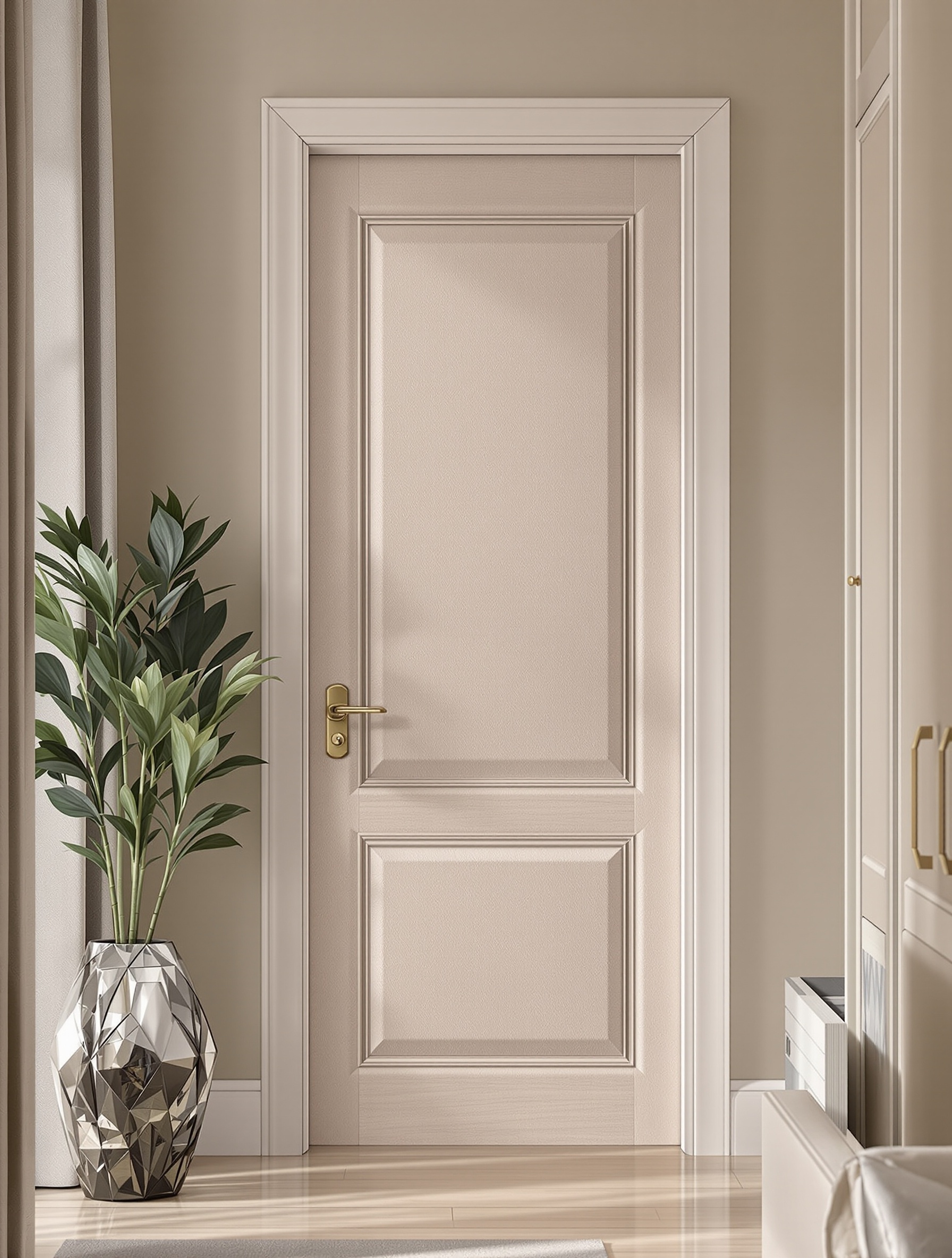 Porte moderne décorée panneaux acoustiques capitonnage élégant