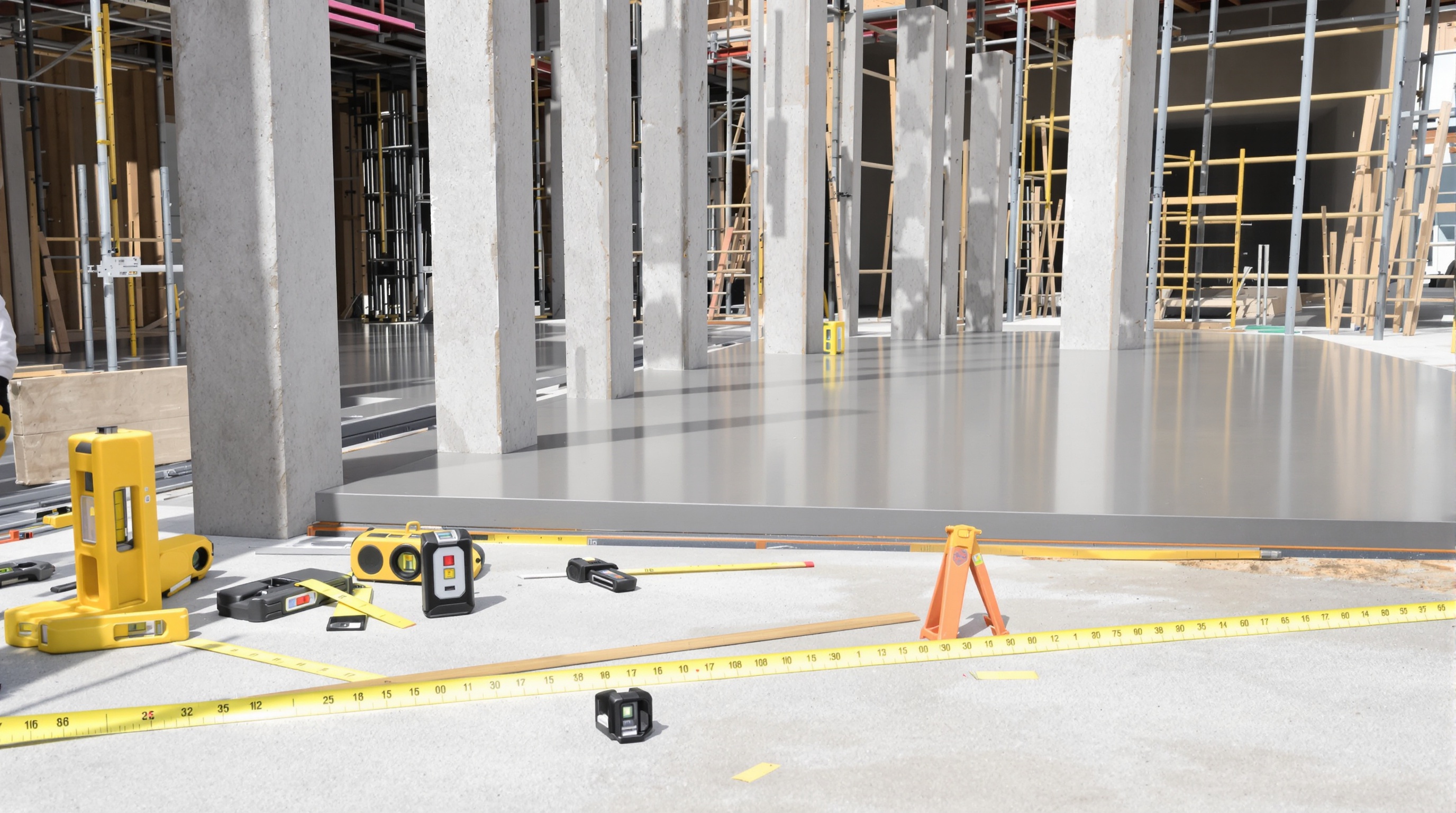 pose lisse basse et piliers trumeaux balustrade béton DIY chantier alignement