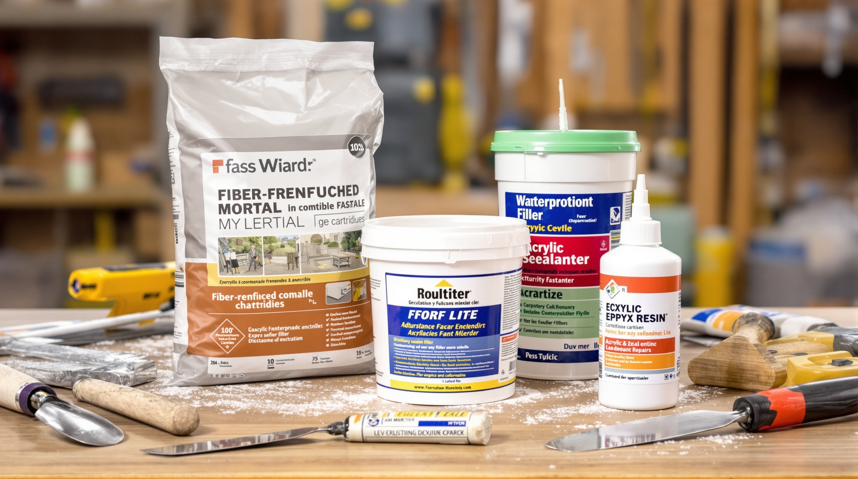 Produits pour réparer les fissures de façade : mortier, enduit, mastic, résine