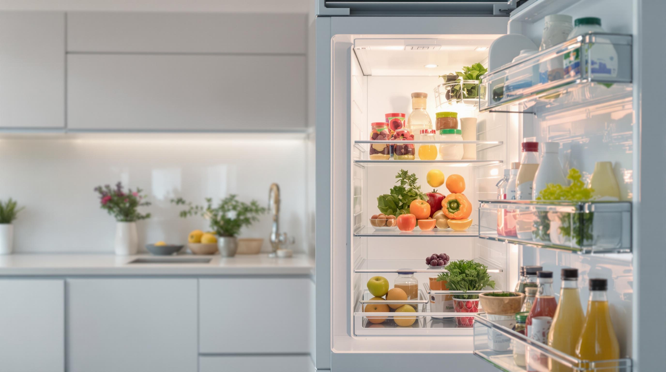 Réfrigérateur silencieux propre sans odeur ambiance cuisine paisible