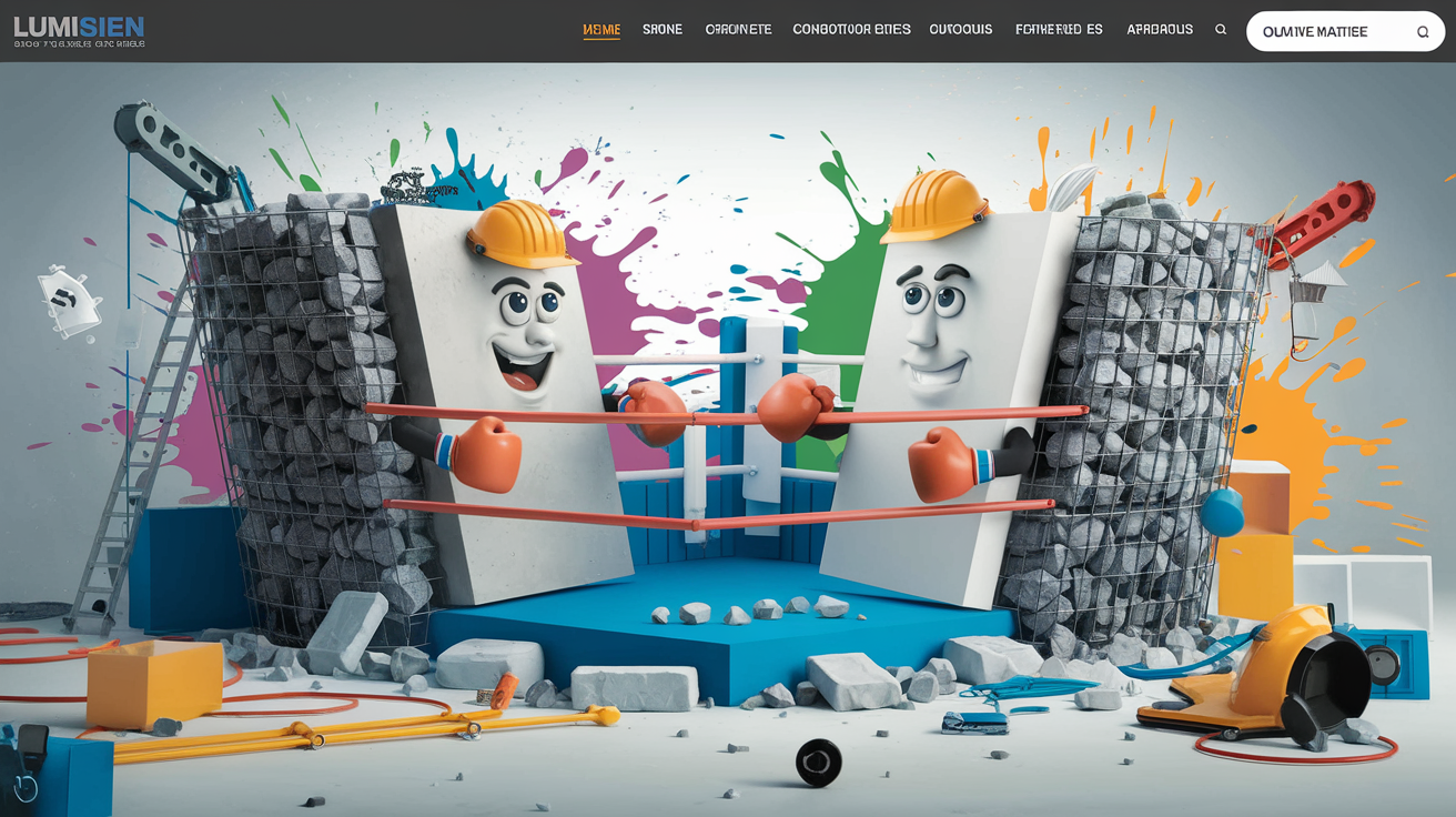 Ring boxe béton vs gabion décalé