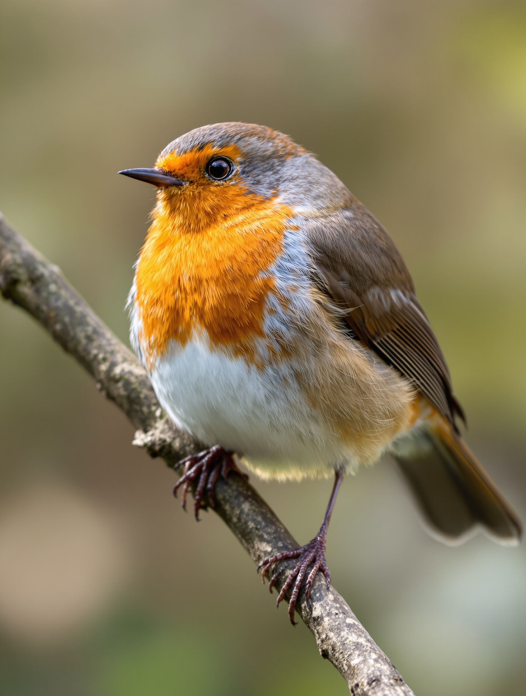 Rouge-gorge sur une branche, interprété comme un messager spirituel.