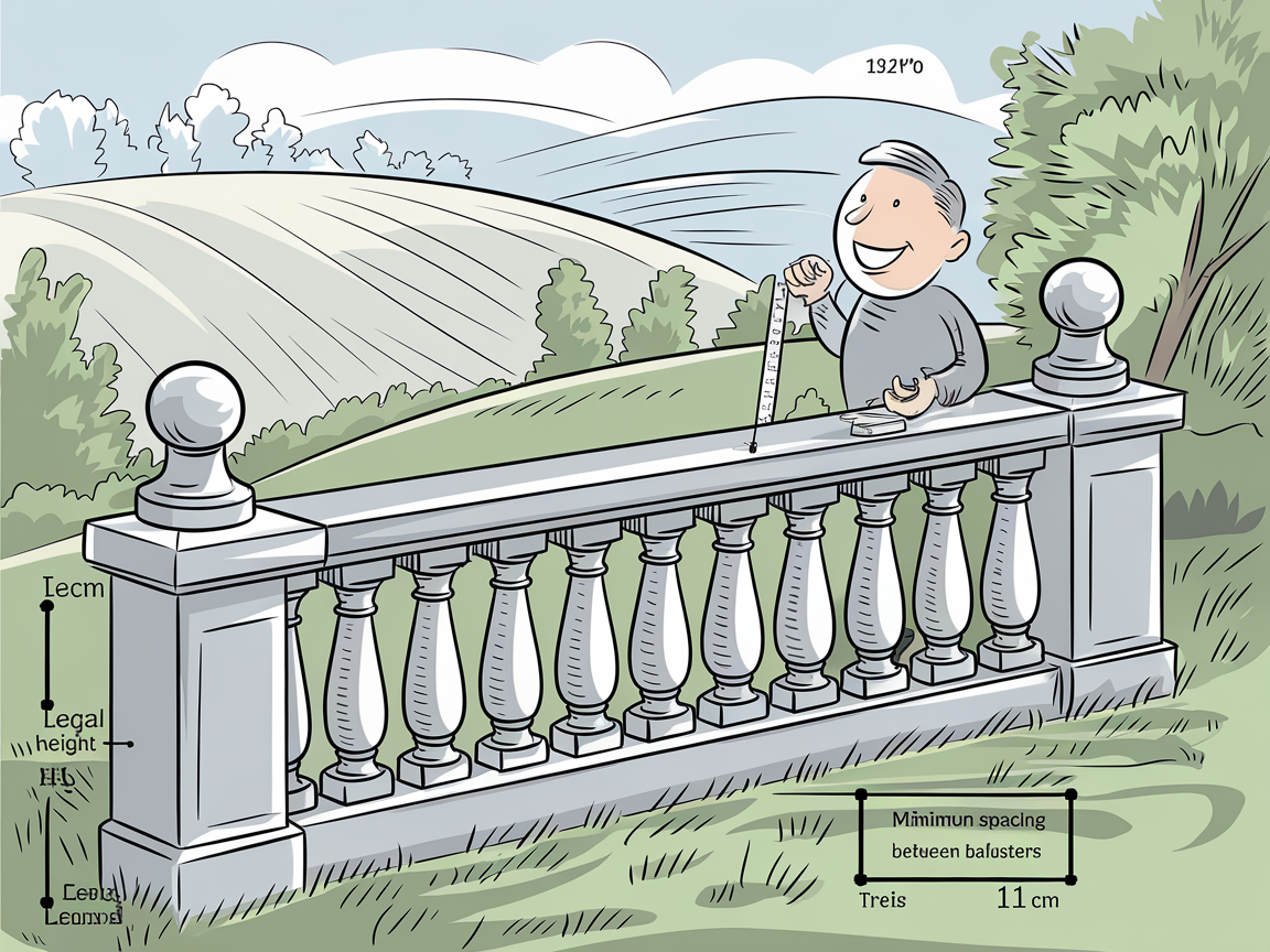 Schéma balustrade béton DIY hauteur espacement réglementaire