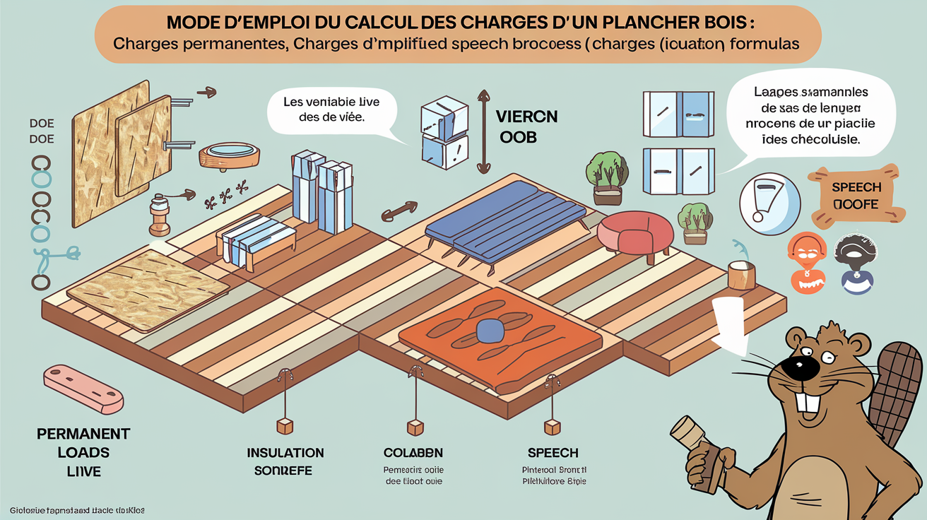 Schéma mode d'emploi calcul charges plancher bois