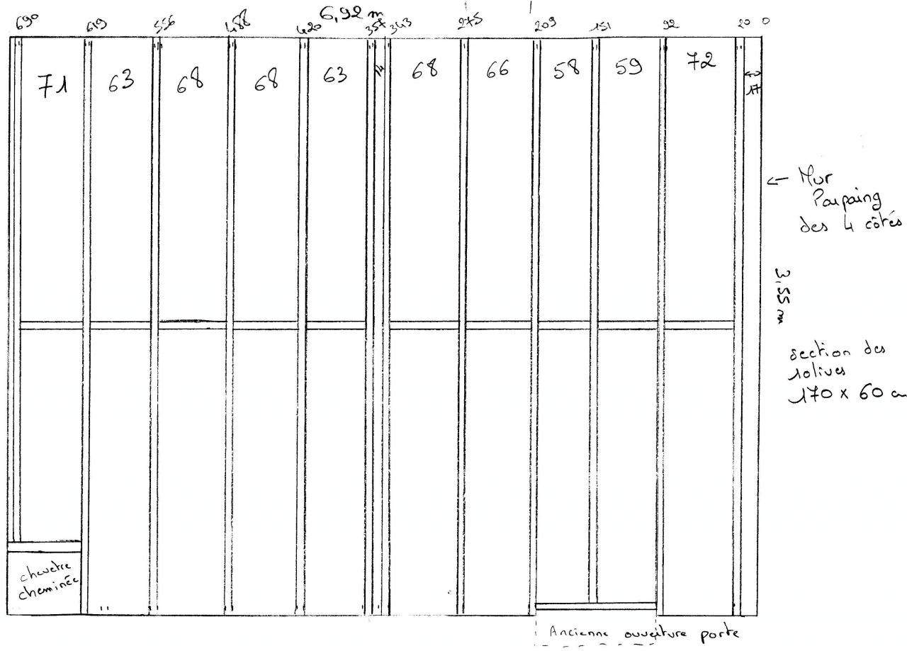 Schéma entraxe solives OSB