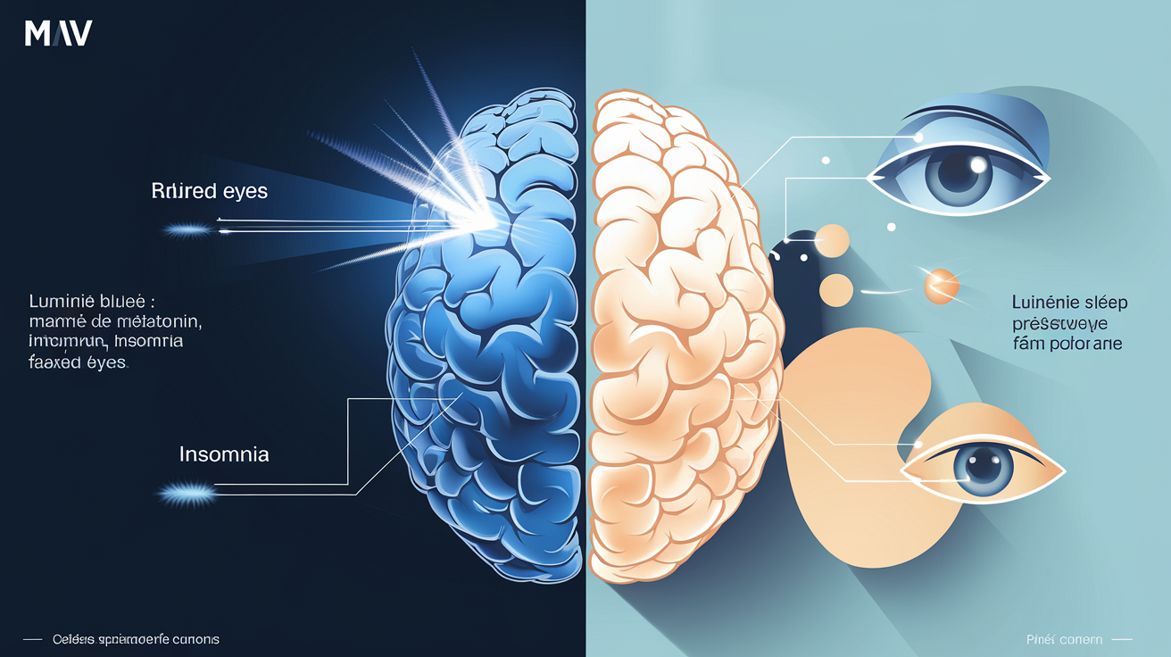 Impact de la lumière bleue sur le cerveau et la production de mélatonine
