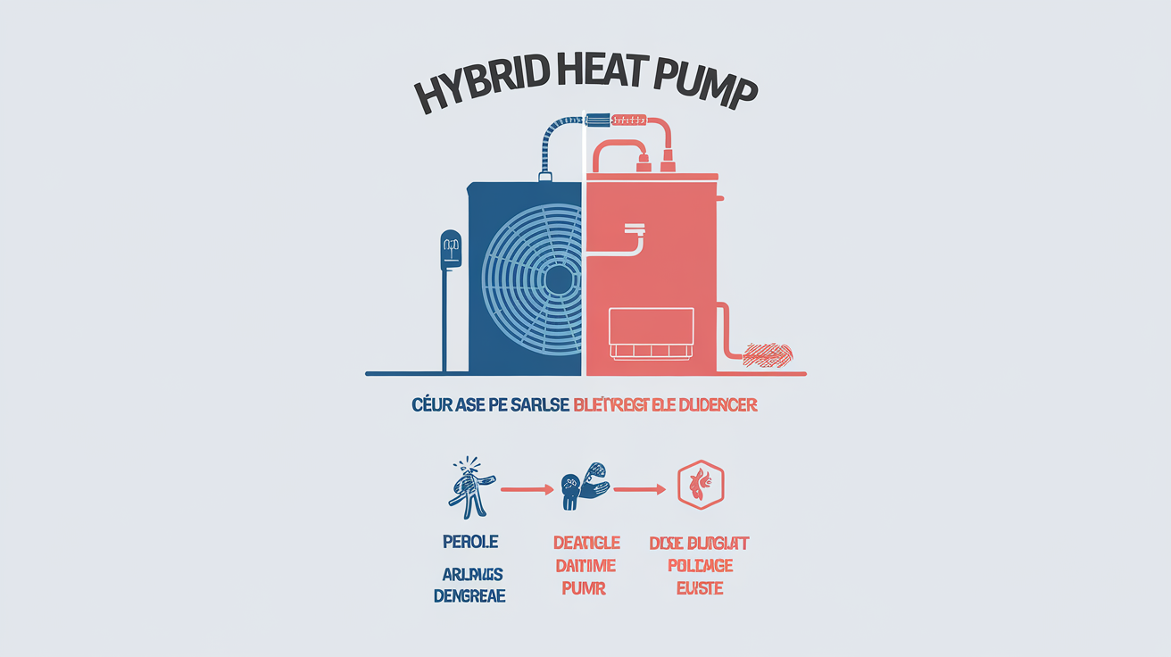 Schéma illustrant les avantages et inconvénients d'une pompe à chaleur hybride