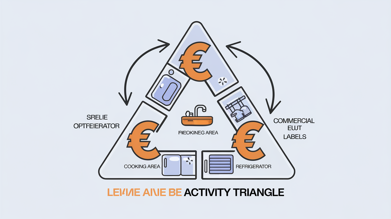 Schéma du triangle d'activité en cuisine