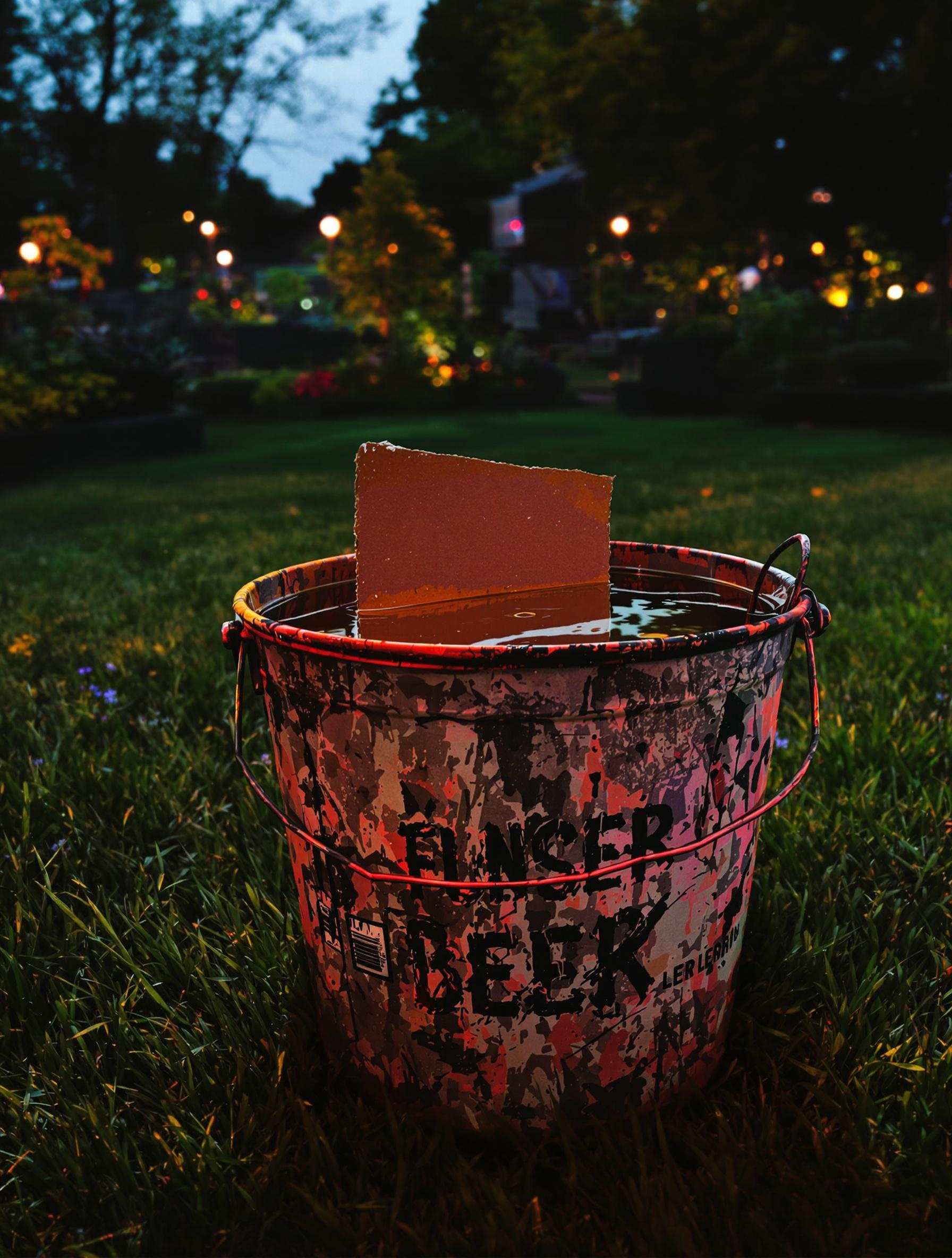 Piège à vers blancs DIY seau bière carton humidifié grunge pelouse urbaine