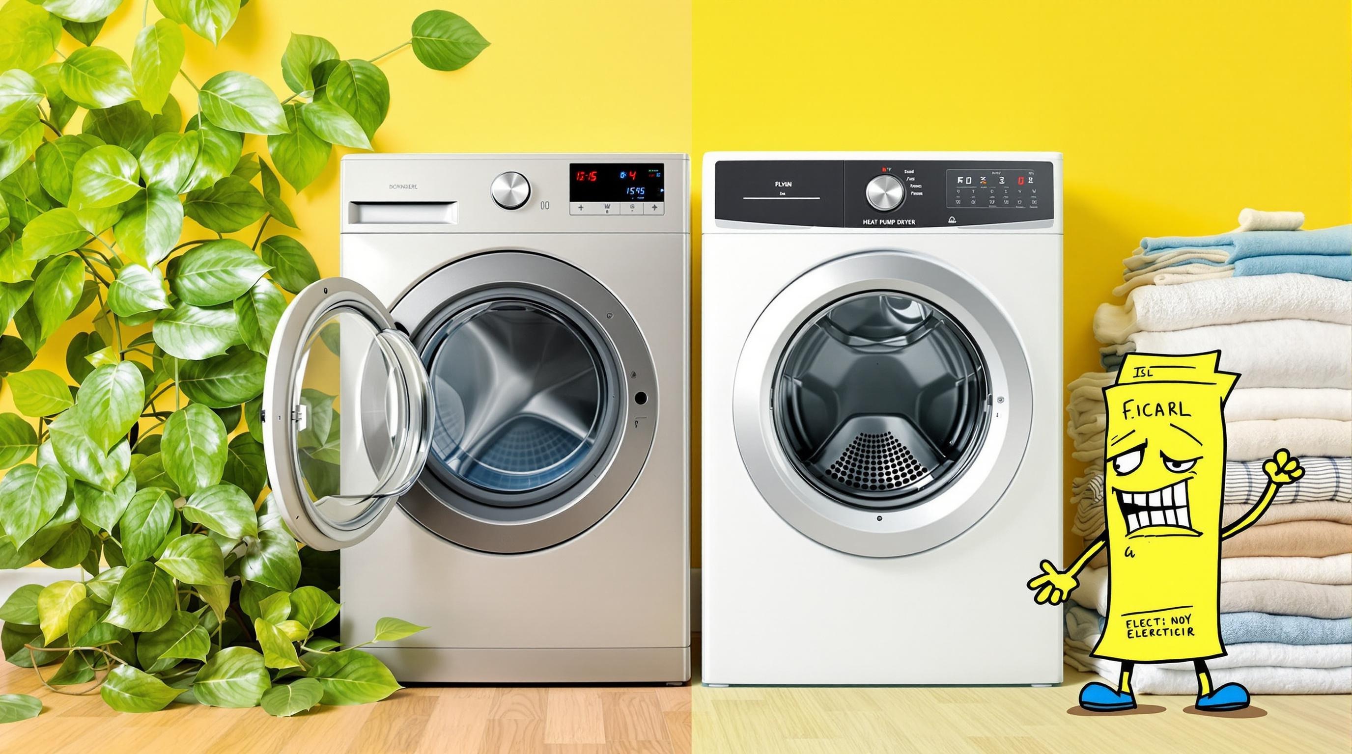 Deux sèche-linges côte à côte : pompe à chaleur éco-responsable et condensation rapide mais énergivore.