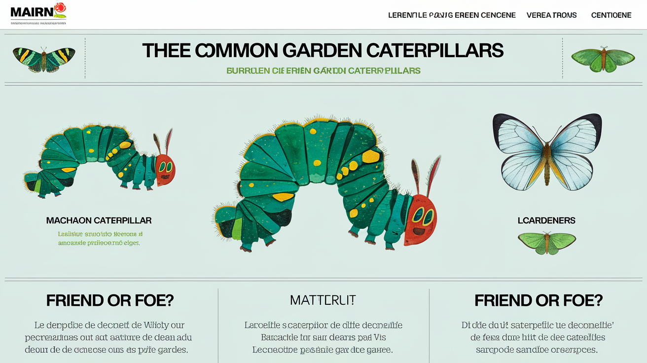 Tableau comparatif chenilles vertes jardin