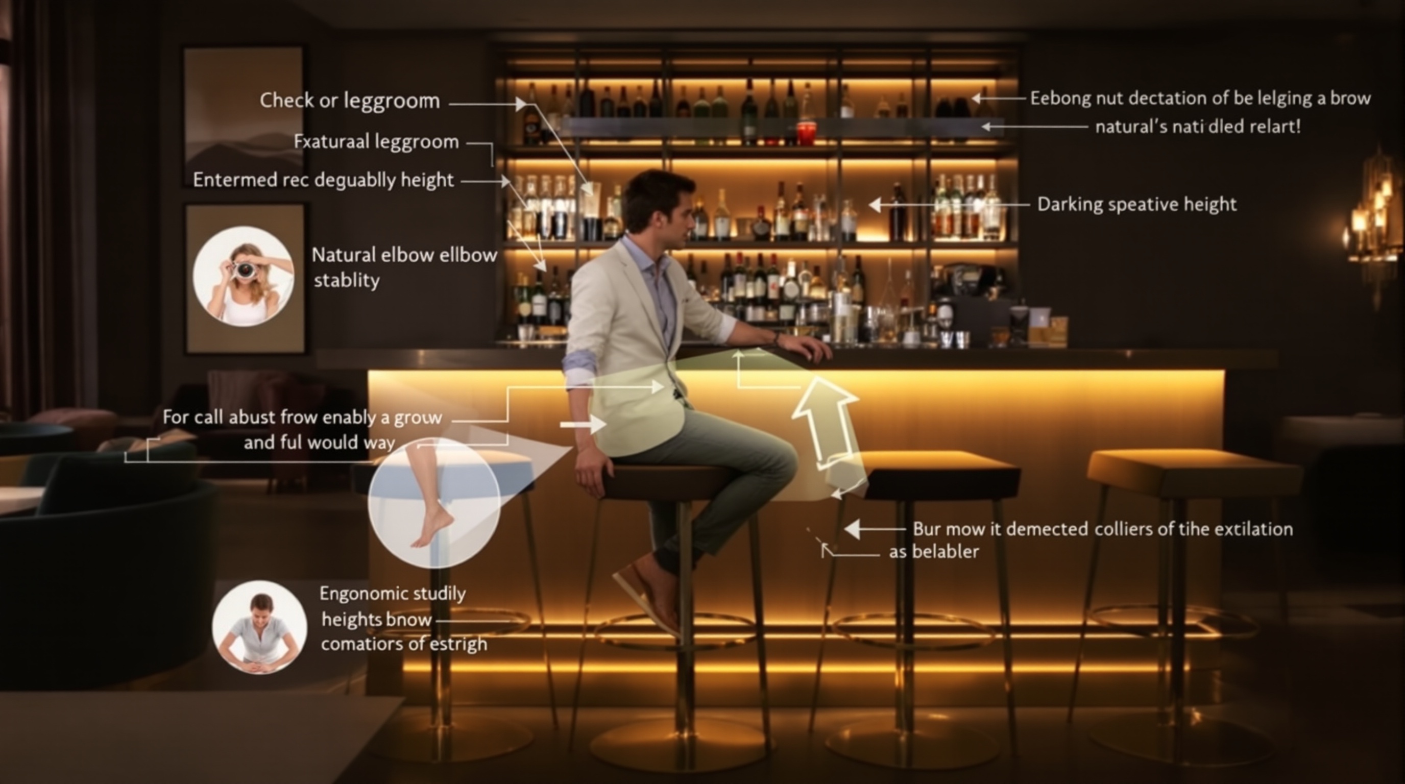 Test ergonomique et stabilité bar contemporain