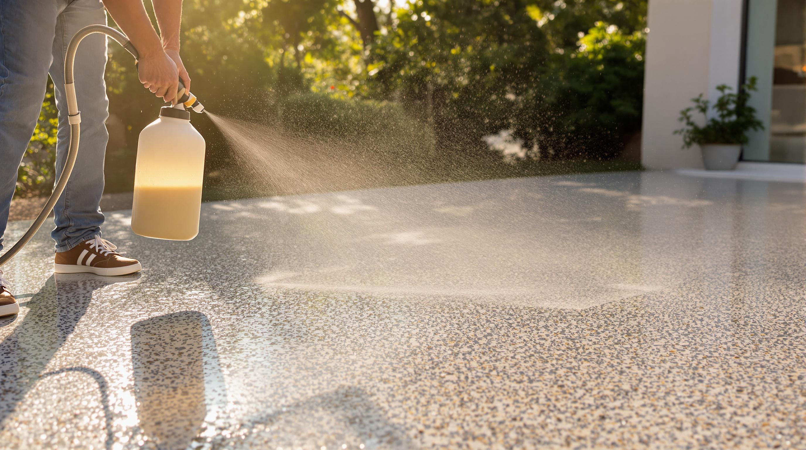 Application traitement préventif anti-salissure béton désactivé