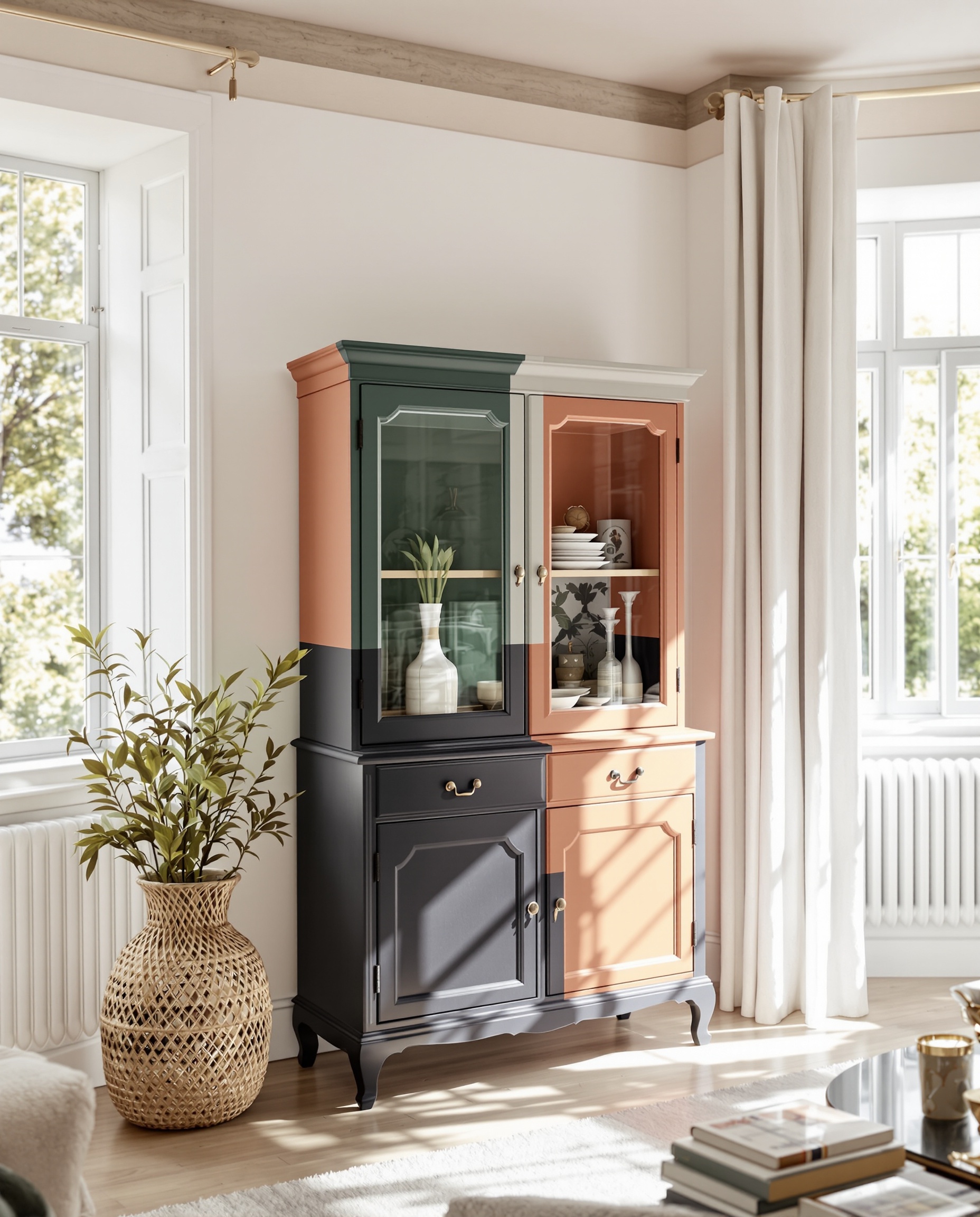 Palette couleurs tendances vaisselier relooké