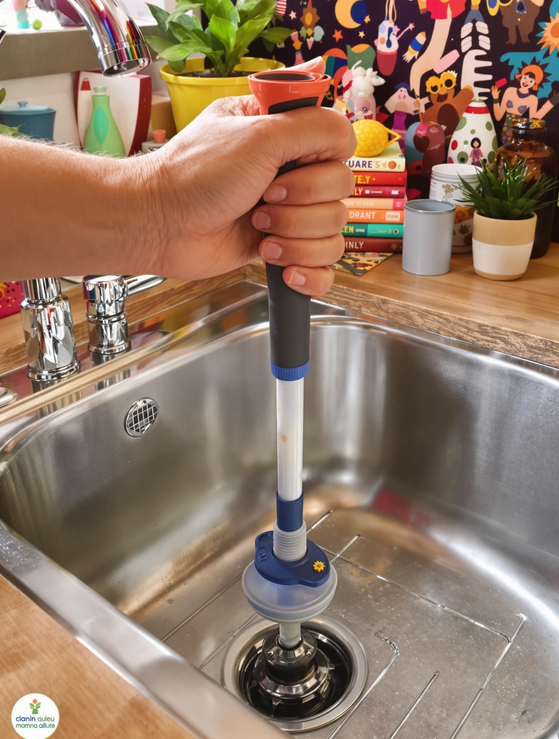 Utilisation d'une ventouse pour déboucher un évier