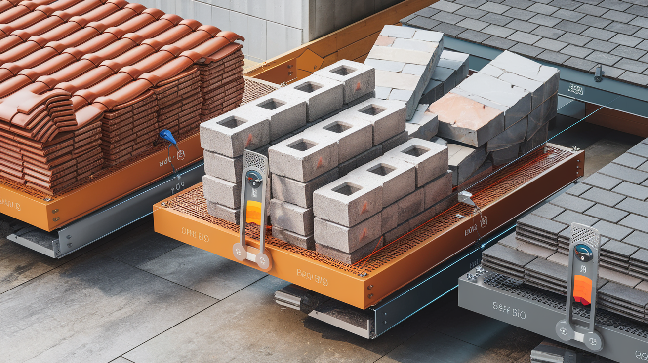 tableau sécurité charge monte-tuiles matières lourdes vs légères