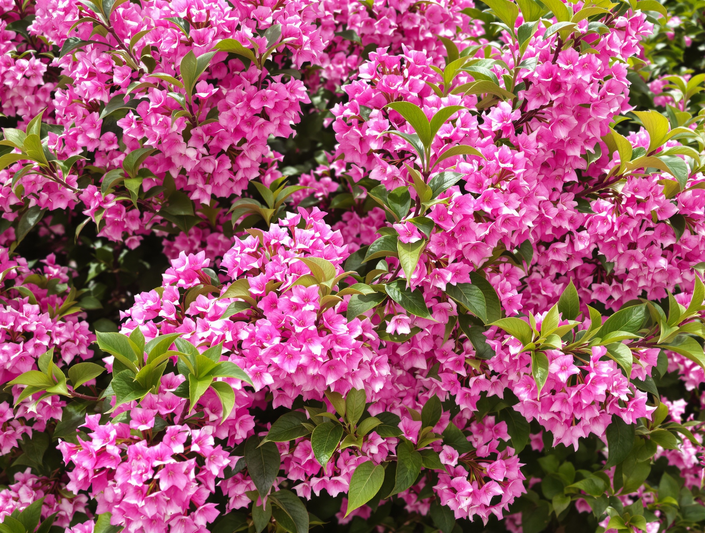 Weigela en fleur massif décoratif