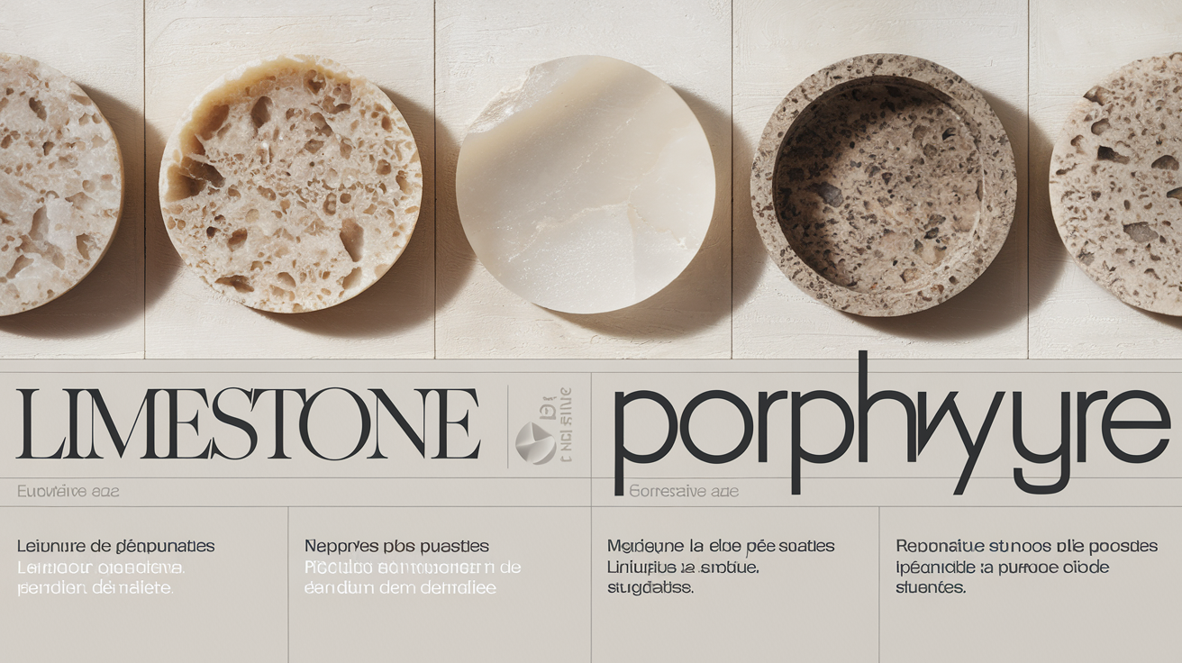 Comparatif granulats bétons désactivés : calcaire, quartz, porphyre